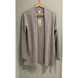 State Cashmere Womens 100% Premium Cashmere‎ Open Front Cardigan Pale Charcoal S